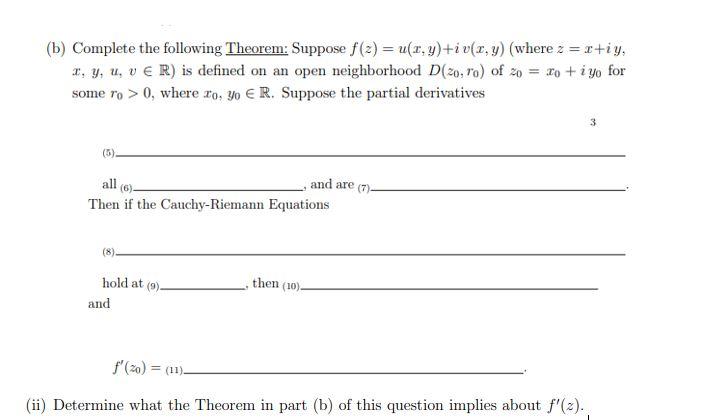 Solved (b) Complete the following Theorem: Suppose f(3) = | Chegg.com
