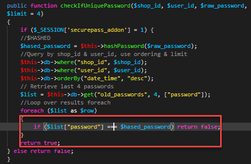 Solved PHP - How do I use the checkIfUniquePassword() | Chegg.com