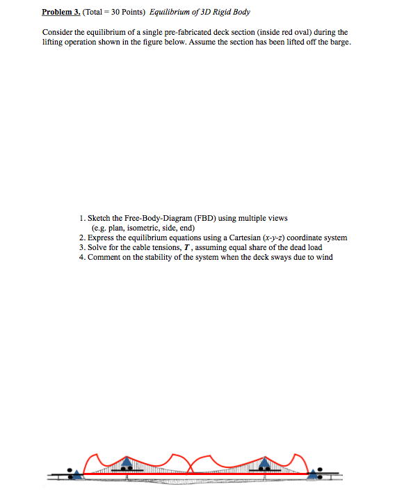 Solved Problem 3. (Total -30 Points) Equilibrium of 3D Rigid | Chegg.com