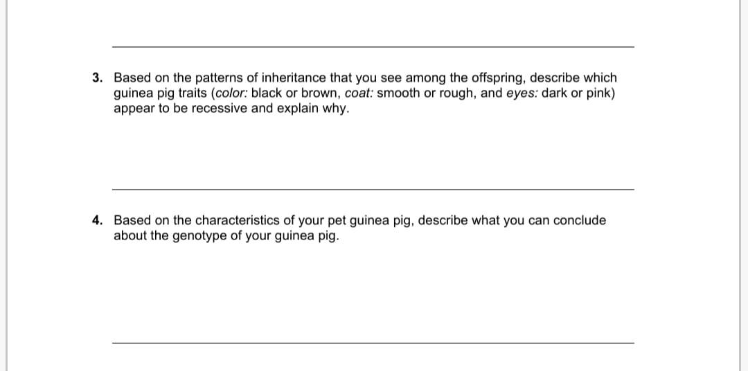 3. Based on the patterns of inheritance that you see | Chegg.com