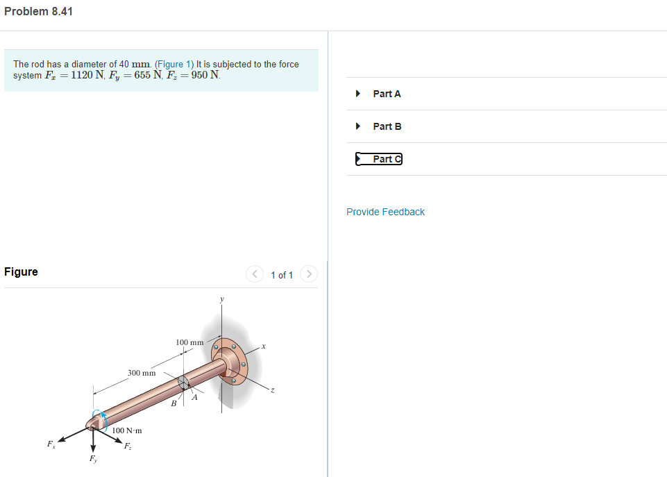 Solved A.) Determine the normal stress that acts at point | Chegg.com