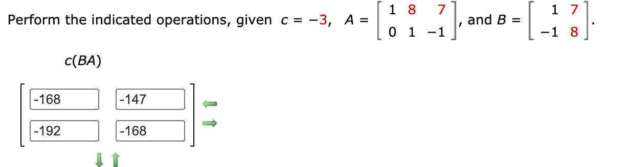 Solved 1 8 7 Perform the indicated operations, given c= -3, | Chegg.com
