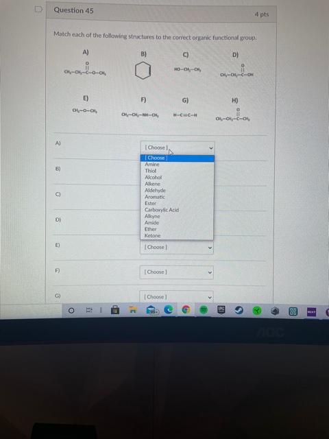 Solved Question 45 4 pts Match each of the following | Chegg.com