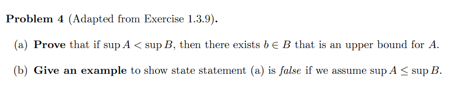 Solved Problem 4 (Adapted from Exercise 1.3.9). (a) Prove | Chegg.com