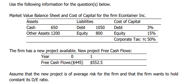 Solved (b) Should The Firm Do The Project? | Chegg.com