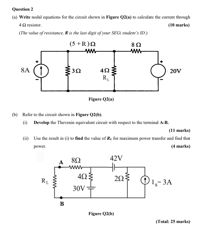 Solved Question 2 (a) Write nodal equations for the circuit | Chegg.com