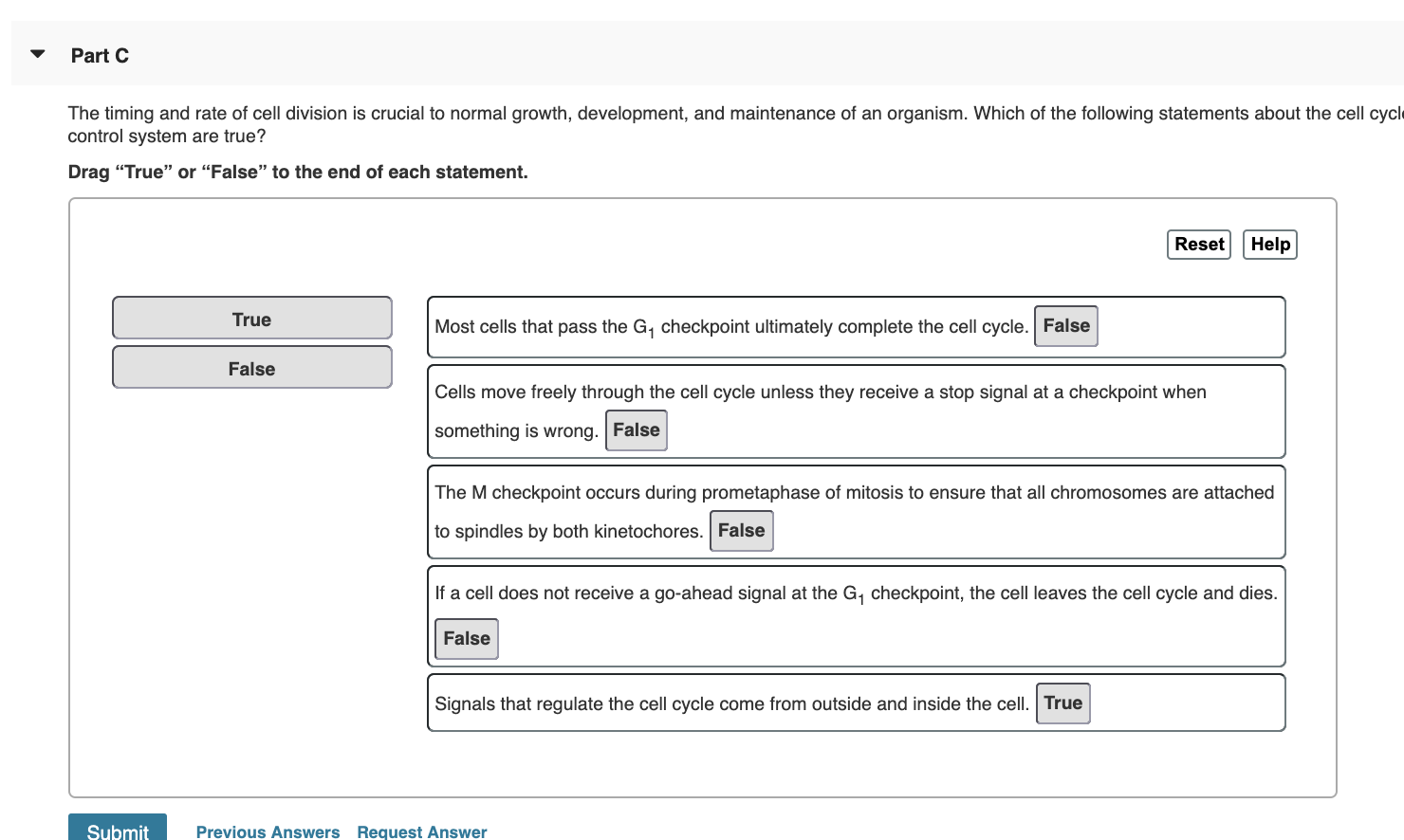 Solved Part C The Timing And Rate Of Cell Division Is 4242