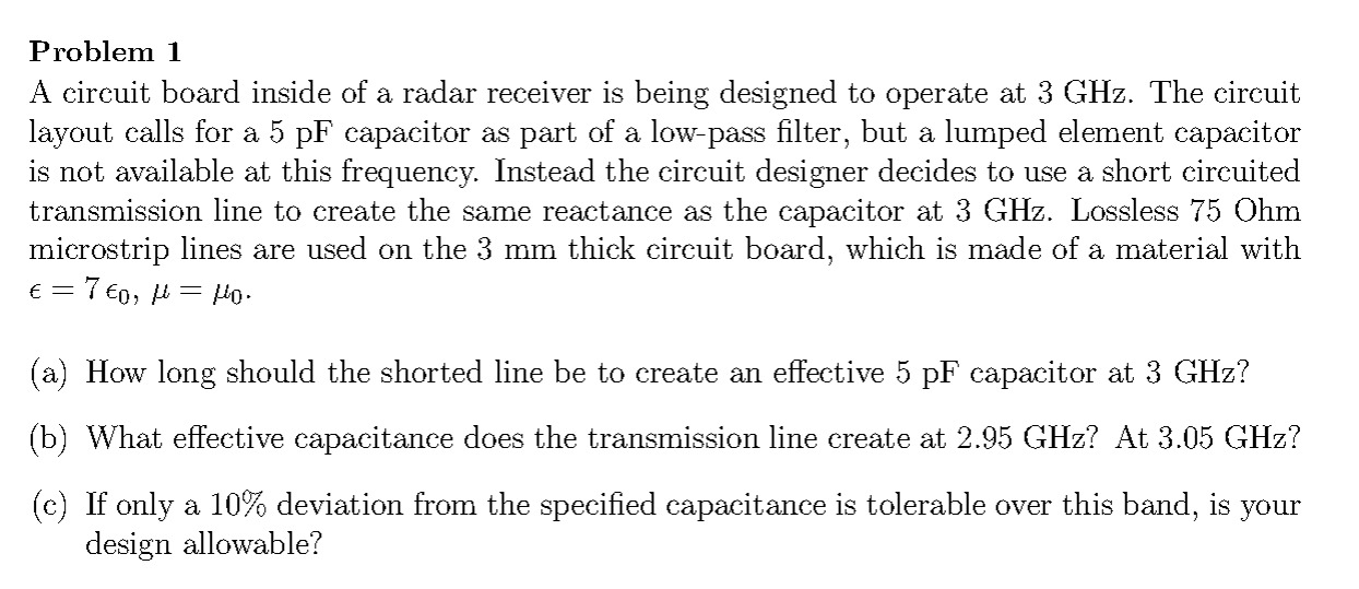 Solved Problem 1 A circuit board inside of a radar receiver | Chegg.com