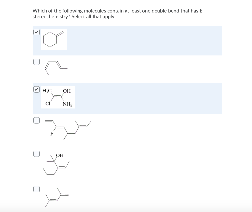 Which Molecules Contain At Least Two Double Bonds