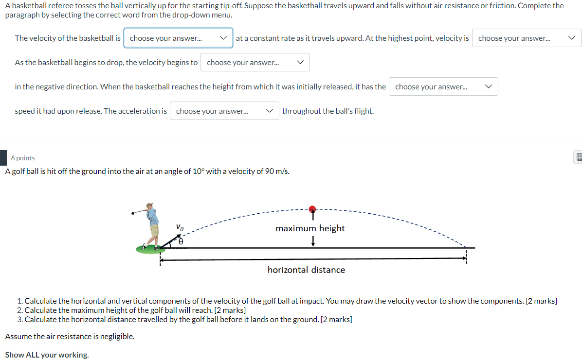 Solved A basketball referee tosses the ball vertically up | Chegg.com