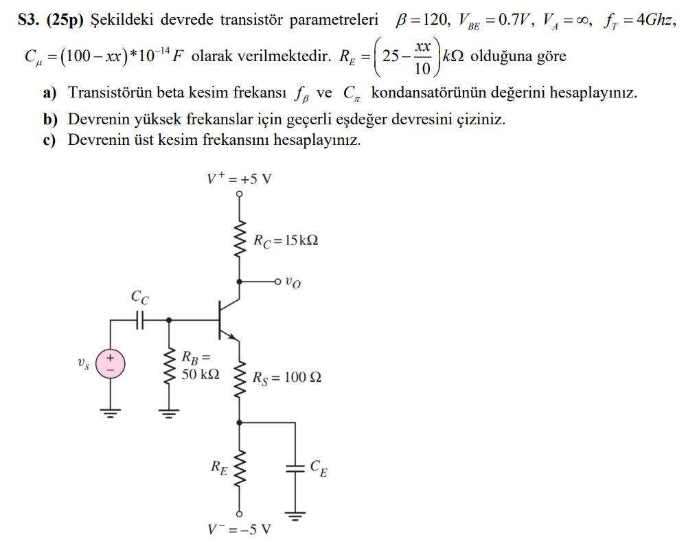 In the circuit in the figure, the transistor | Chegg.com