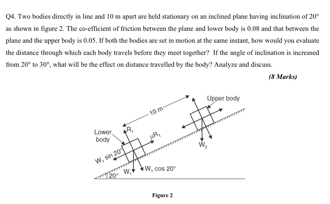Solved Q4. Two bodies directly in line and 10 m apart are | Chegg.com