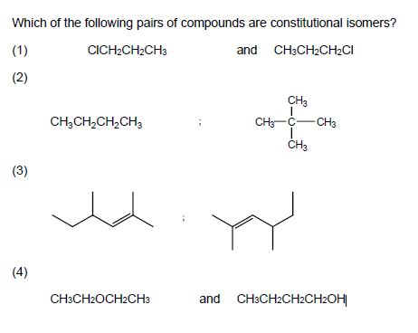 Solved Which of the following pairs of compounds are | Chegg.com