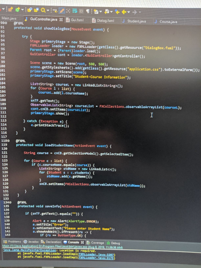 Solved I am having issues with code. I keep getting this | Chegg.com