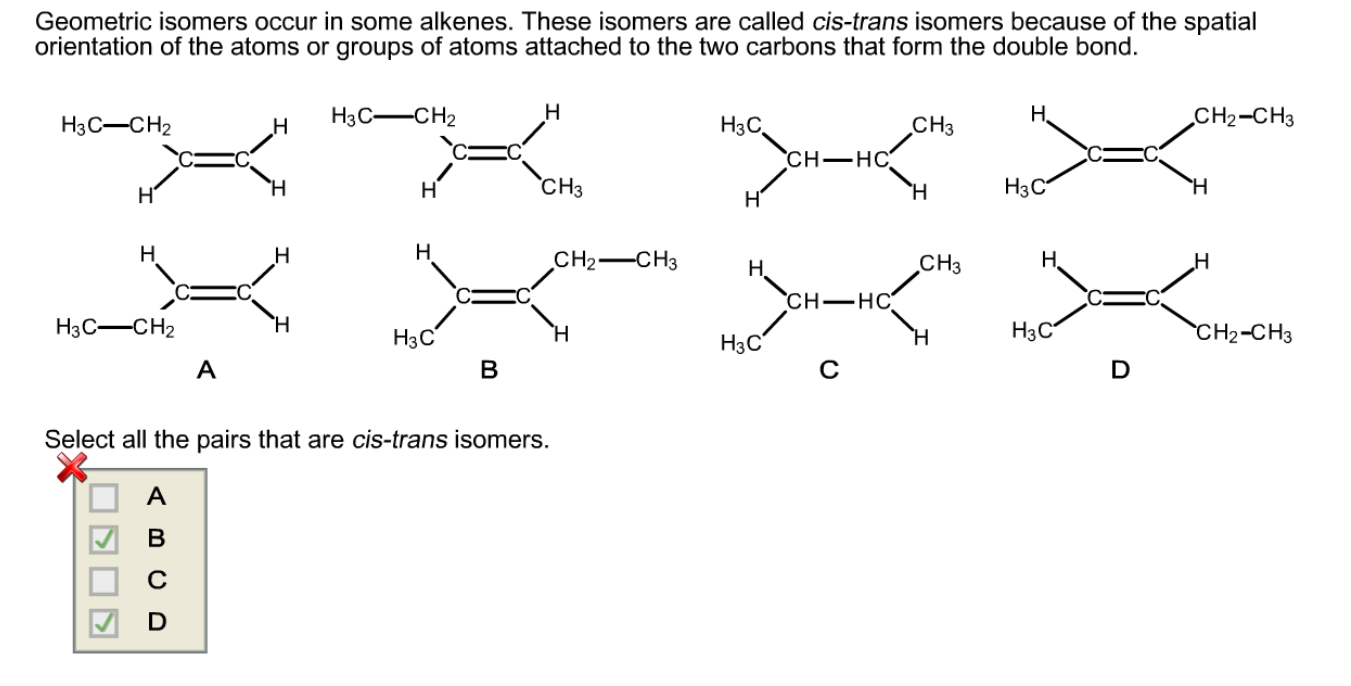 Cistrans Isomers Geometric Isomers