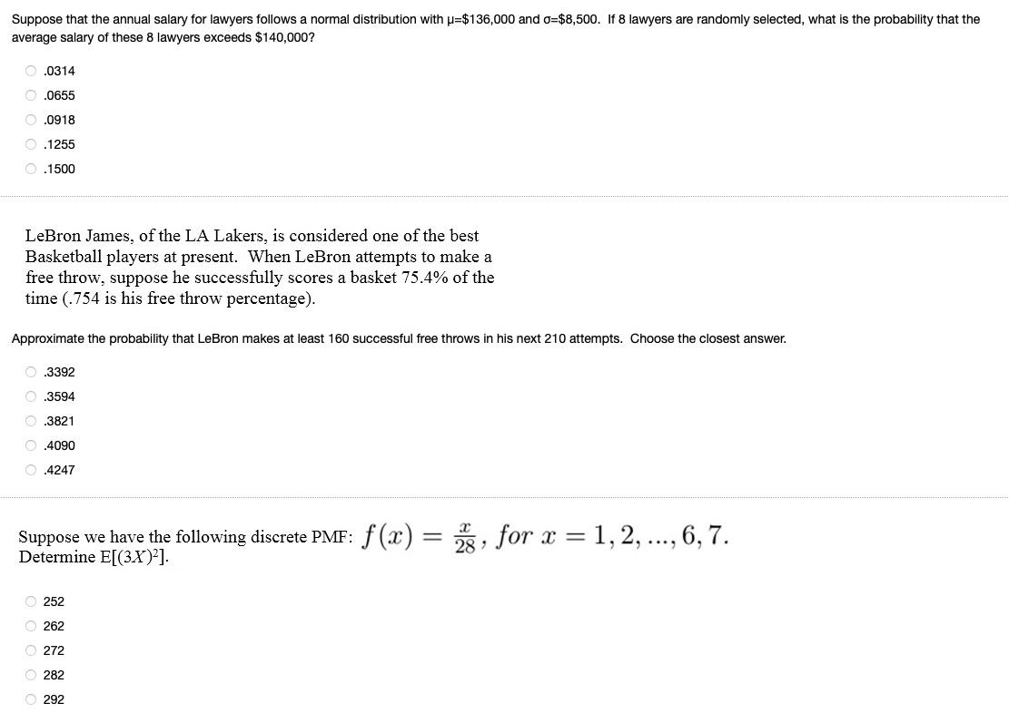 Solved Suppose that the annual salary for lawyers follows a | Chegg.com