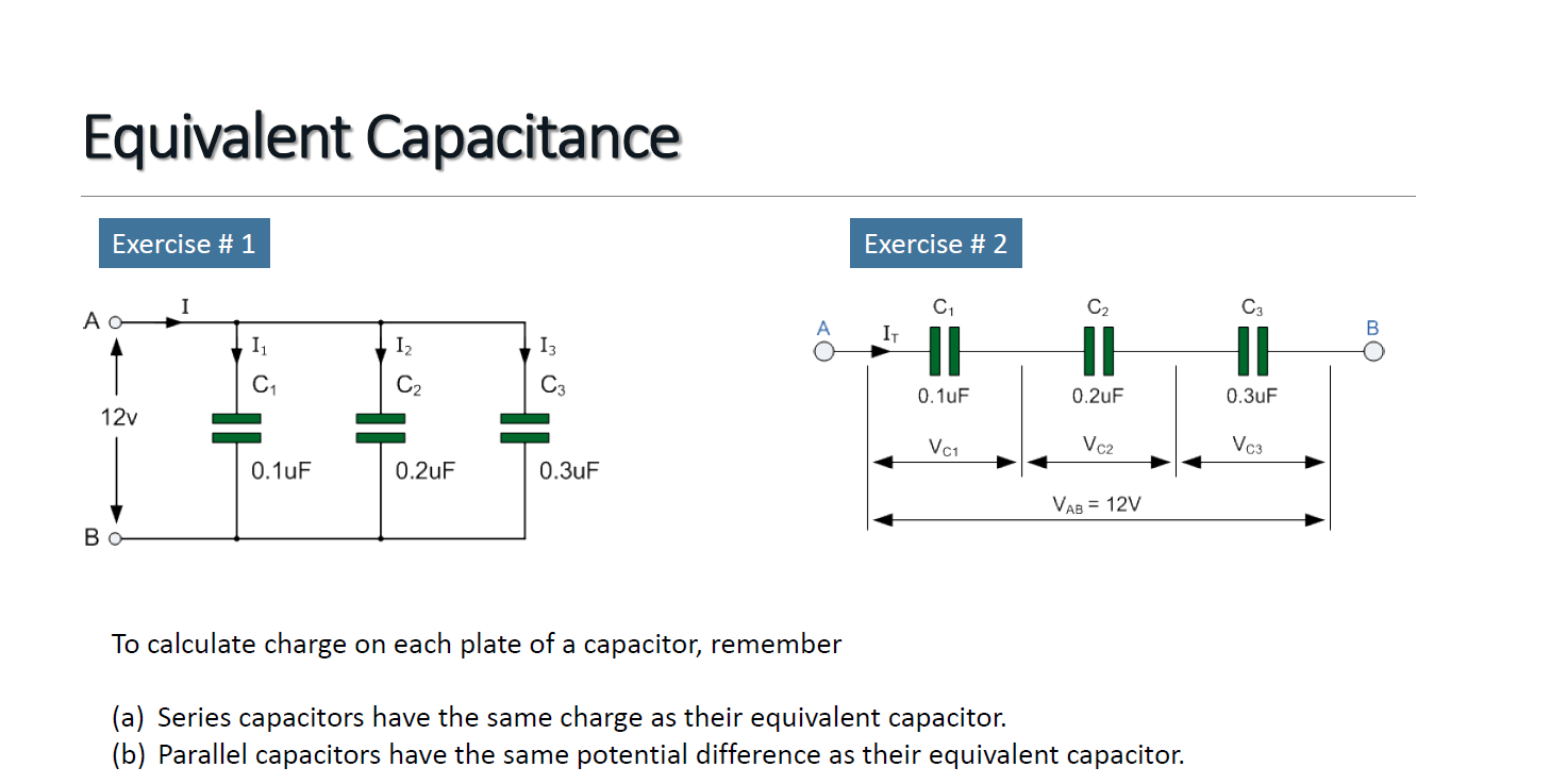 Solved Equivalent Capacitance To calculate charge on each | Chegg.com