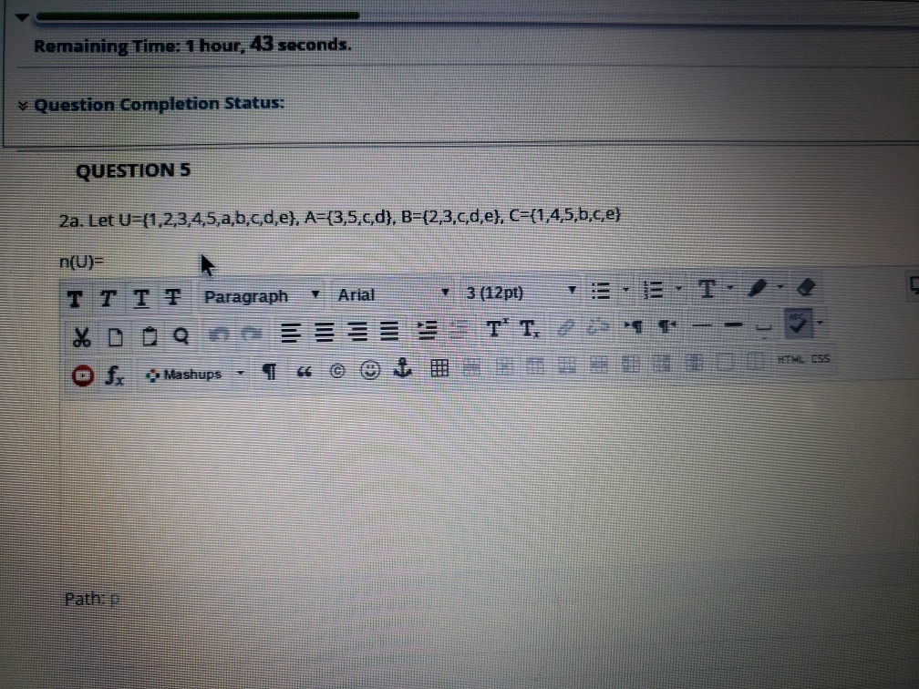 Solved Remaining Time: 1 hour, 43 seconds. Question | Chegg.com