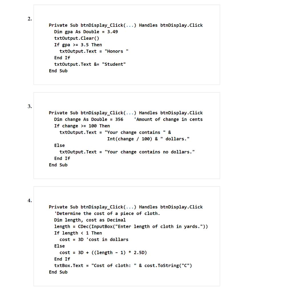 Solved BIS-344: Visual Basic Net Programming For your | Chegg.com