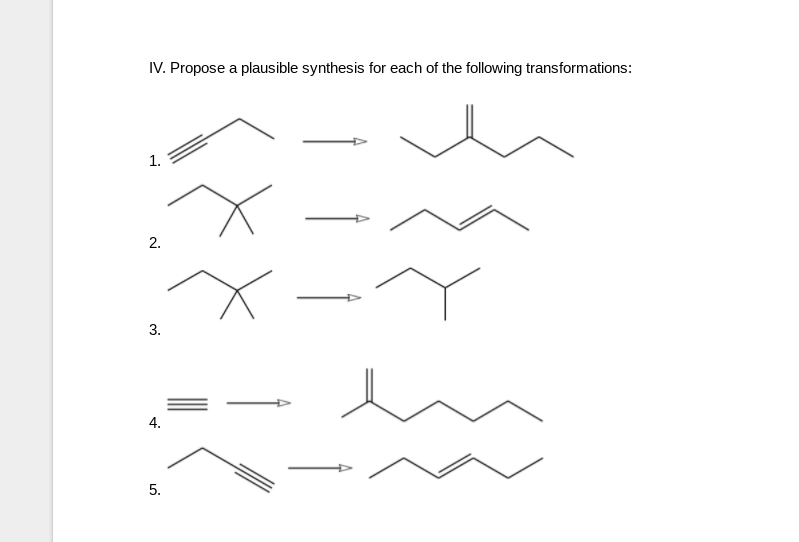 Solved IV. Propose a plausible synthesis for each of the | Chegg.com