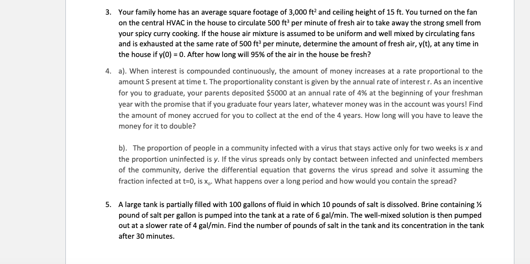 Solved 3 Your Family Home Has An Average Square Footage Of Chegg