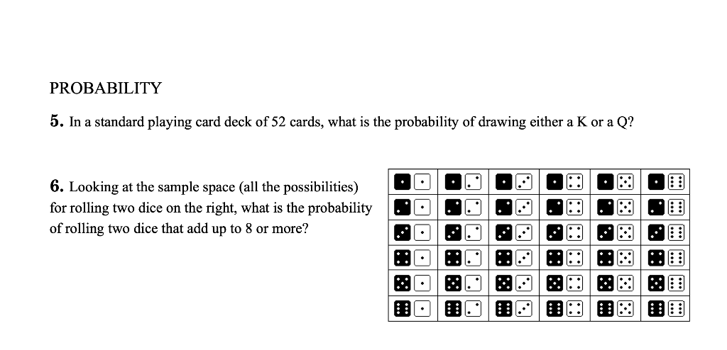 Solved PROBABILITY 5. In a standard playing card deck of 52 | Chegg.com