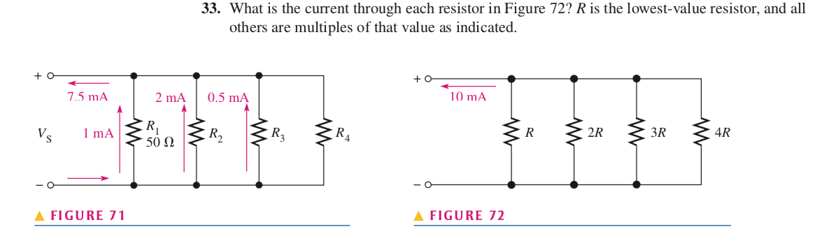 Solved 33 What Is The Current Through Each Resistor In Chegg