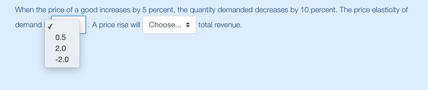 Solved When the price of a good increases by 5 percent, the | Chegg.com