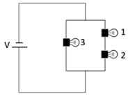 Solved Three identical light bulbs are connected with a | Chegg.com