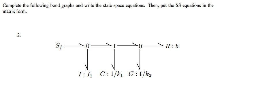 Solved Complete the following bond graphs and write the | Chegg.com