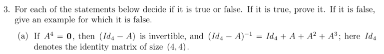 Solved 3. For each of the statements below decide if it is | Chegg.com