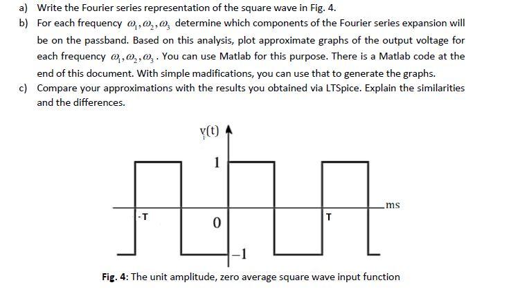 Solved Apply the unit amplitude, zero average square wave | Chegg.com