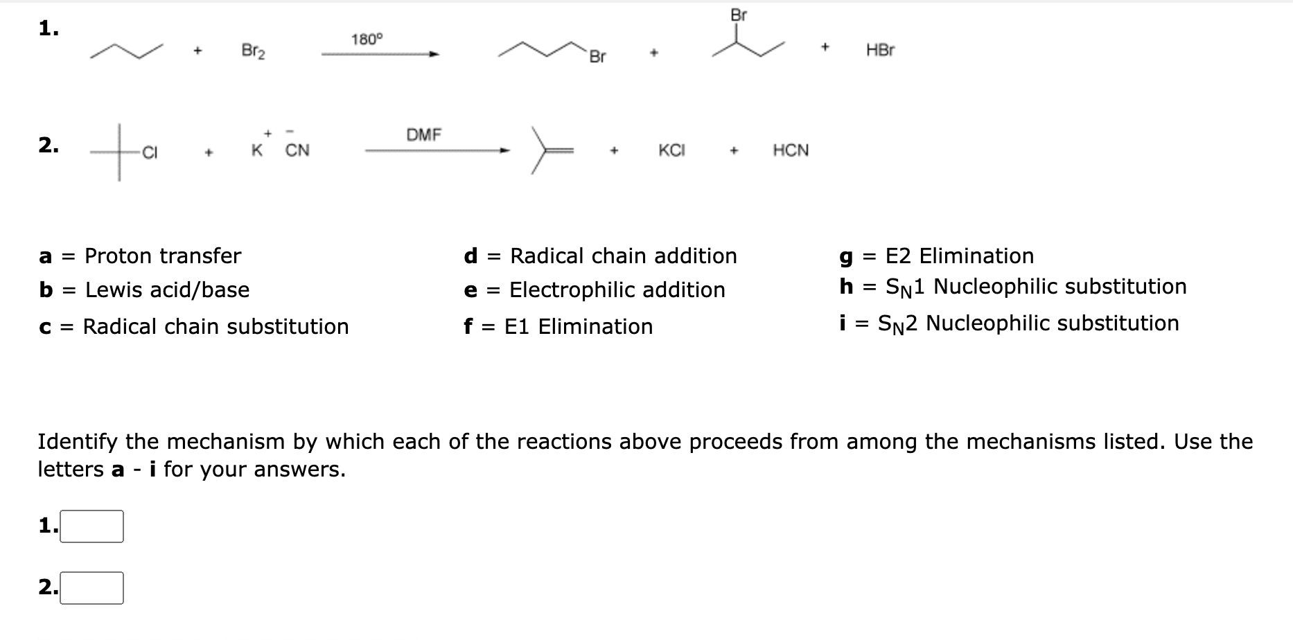 Solved Identify The Mechanism By Which Each Of The Reactions | Chegg.com