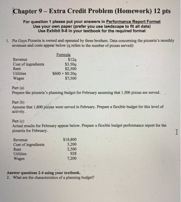 Solved Chapter 9 - Extra Credit Problem (Homework) 12 pts | Chegg.com