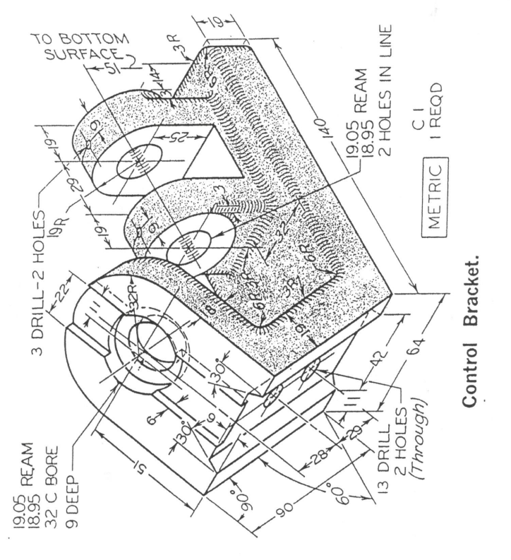 Solved 19.05 18.95 REAM 32 C BORE 9 DEEP 3 DRILL2 HOLES 19R