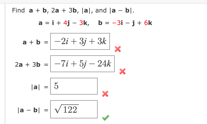 Solved Find A+b,2a+3b,∣a∣, And ∣a−b∣. | Chegg.com