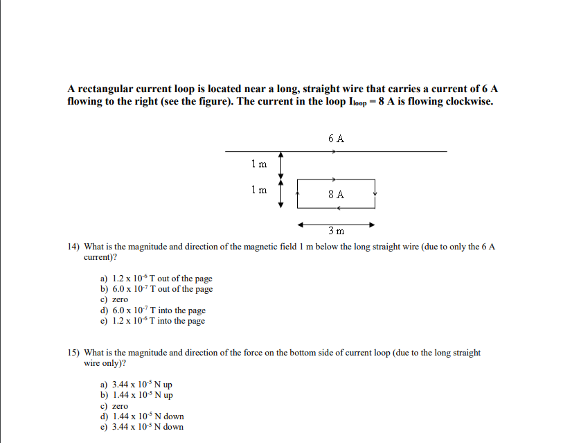 Solved A Rectangular Current Loop Is Located Near A Long Chegg Com