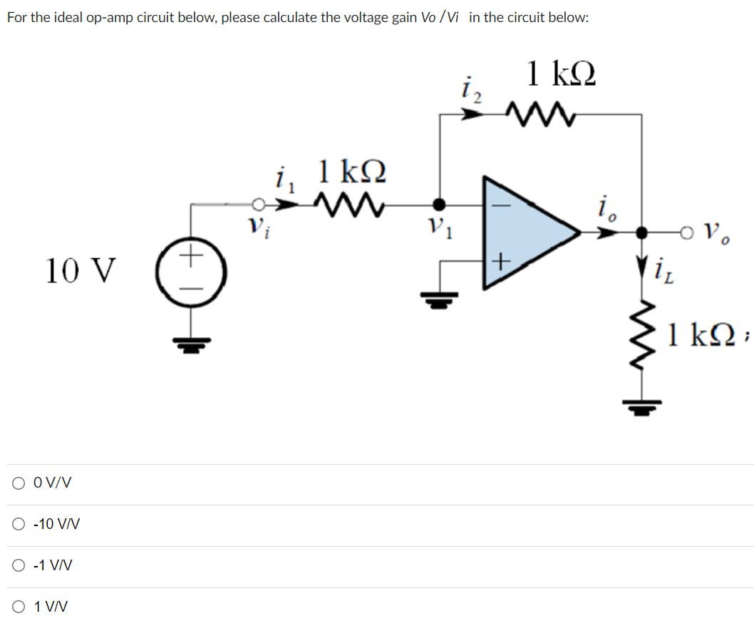 Solved For the ideal op-amp circuit below, please calculate | Chegg.com