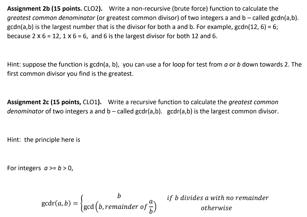 Solved Assignment 2b (15 points. CLO2 ). Write a | Chegg.com