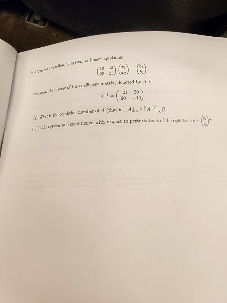 Solved 2. Consider The Following System Of Linear Equations: | Chegg.com