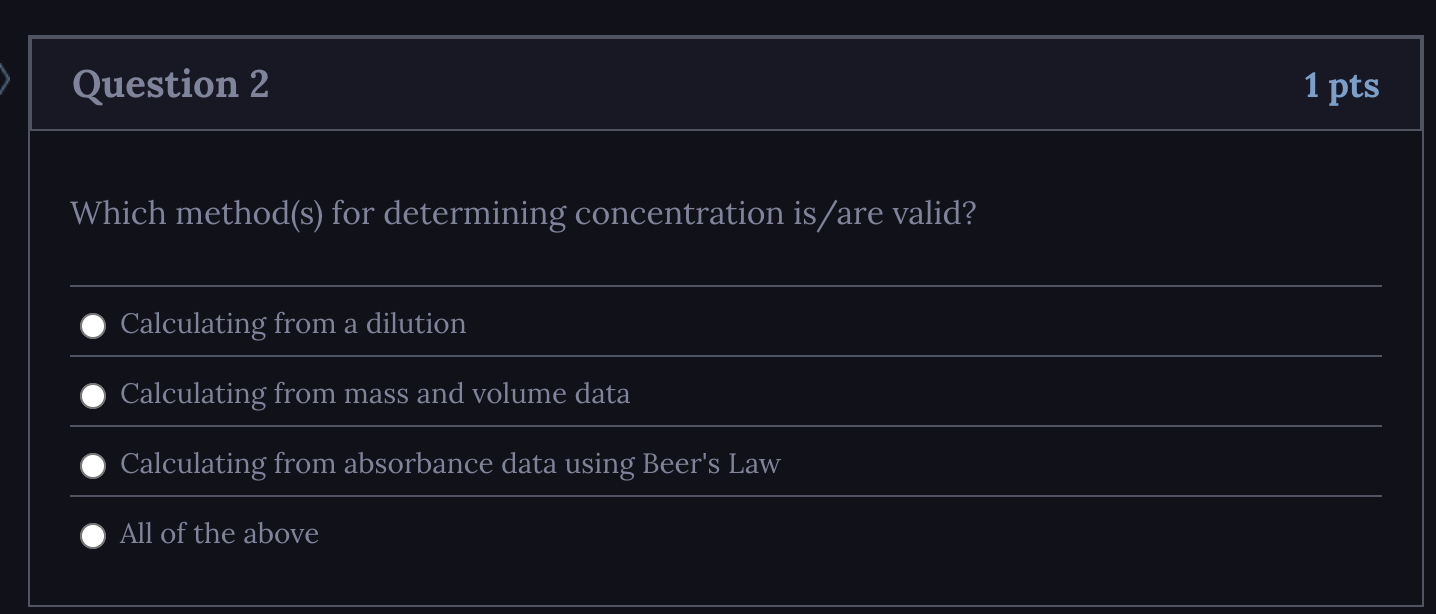 Solved Question 2Which method(s) ﻿for determining