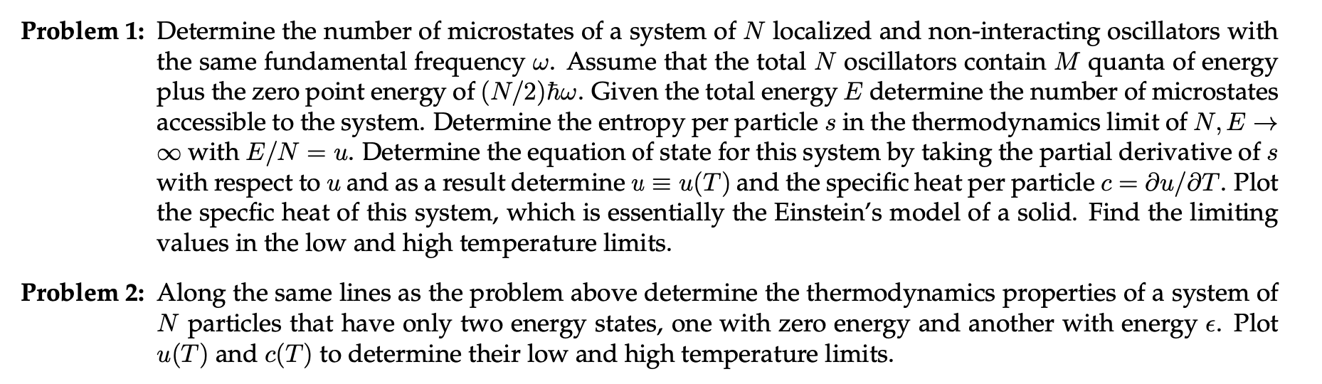 Solved Problem 1: Determine The Number Of Microstates Of A | Chegg.com