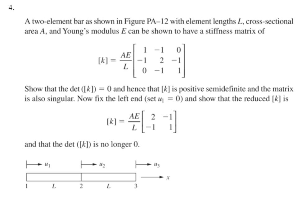 Solved 4. A two-element bar as shown in Figure PA-12 with | Chegg.com