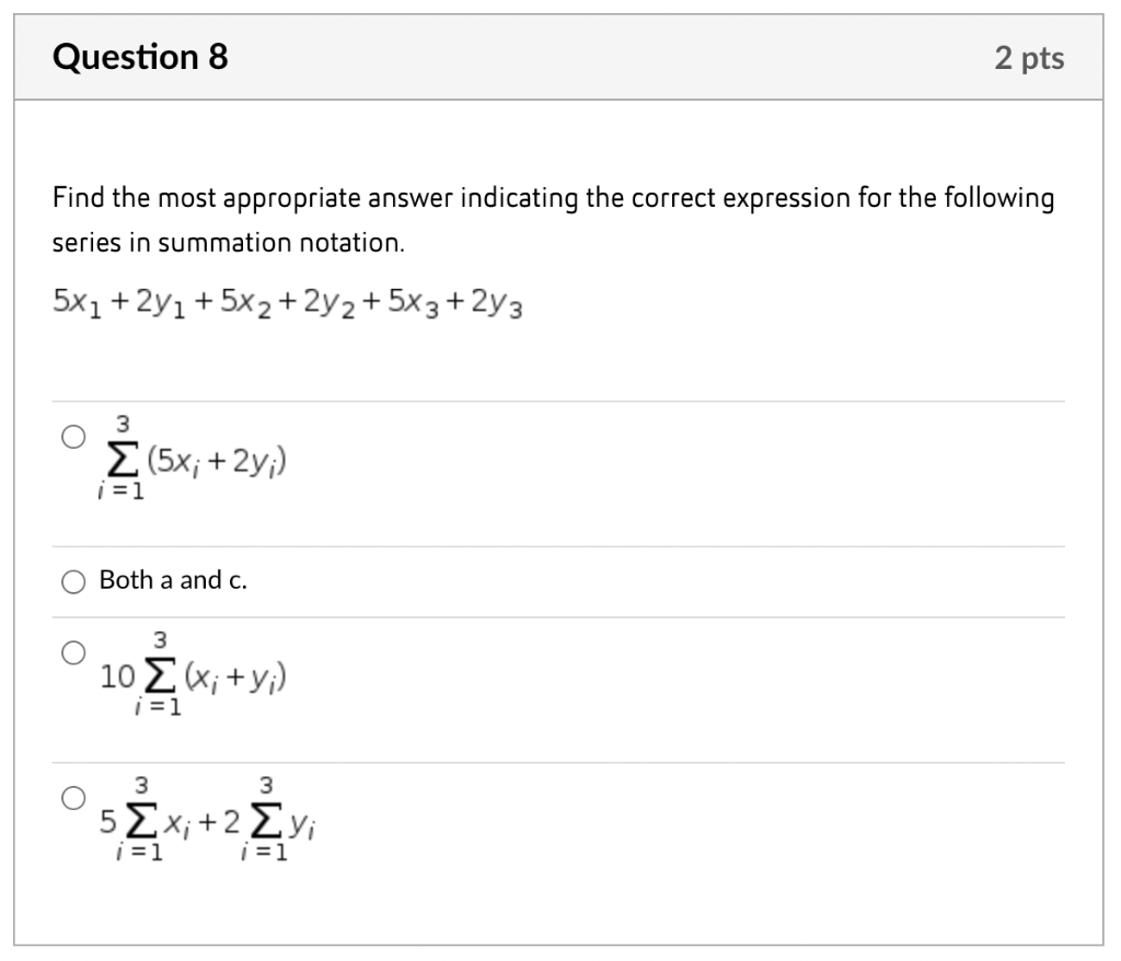 Solved Question 8 2 pts Find the most appropriate answer | Chegg.com