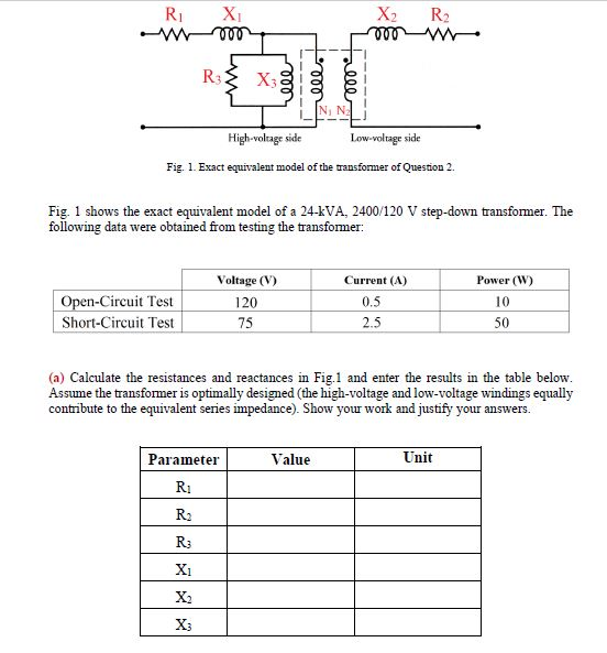 Solved Iton TUNNL Highvoltage side Lowvoltage side Fig. 1.