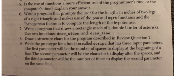 Solved 5. Is the use of functions a more efficient use of | Chegg.com