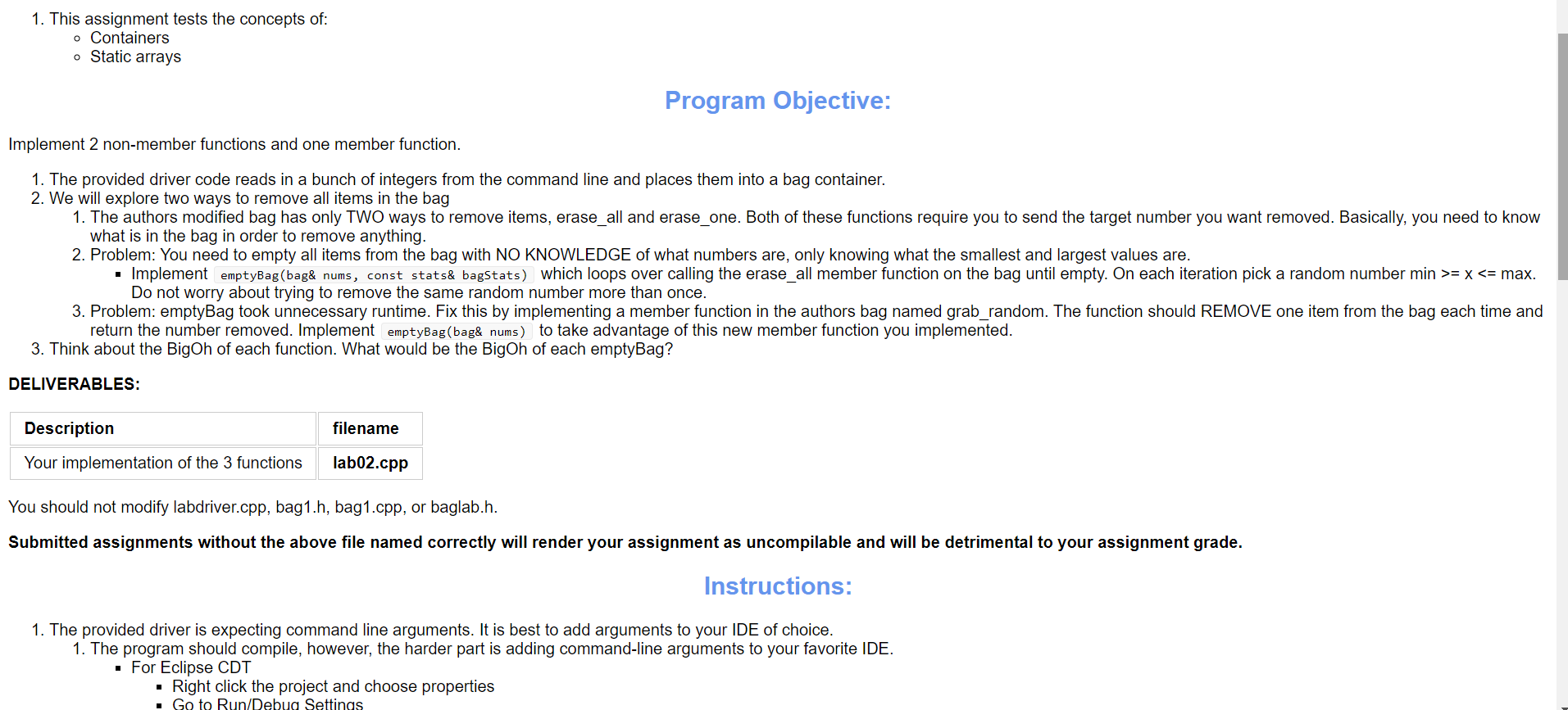 1. This assignment tests the concepts of: o | Chegg.com