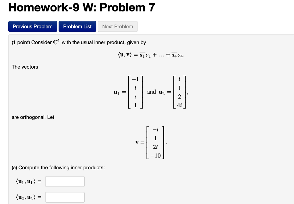Solved Homework-9 W: Problem 7 Previous Problem Problem List | Chegg.com