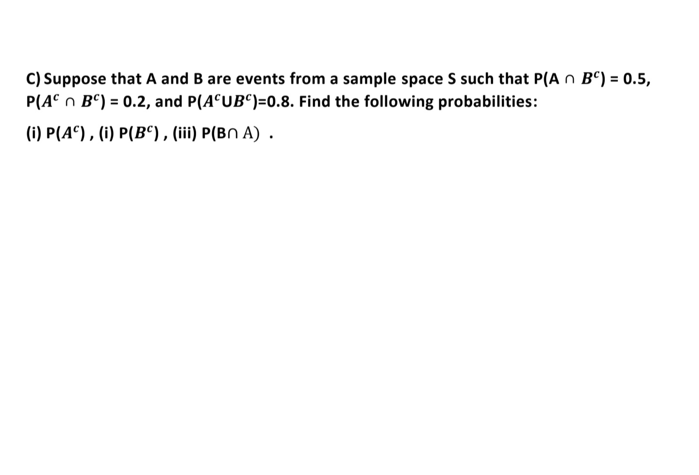 C) Suppose That A And B Are Events From A Sample | Chegg.com