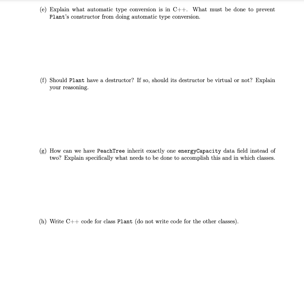 Solved 2. Suppose we have the following C++ classes: • Class | Chegg.com